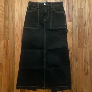 Love, Fire Black Denim Skirt